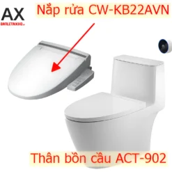 Bồn cầu xả cảm ứng INAX ACT-902+CW-KB22AVN nắp điện tử