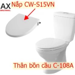 Bồn Cầu INAX C-108A+CW-S15VN 2 Khối Nắp Rửa Cơ 8 Bồn Cầu INAX C-108A+CW-S15VN nắp rửa cơ