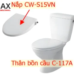 Bồn cầu nắp rửa cơ INAX C-117A+CW-S15VN