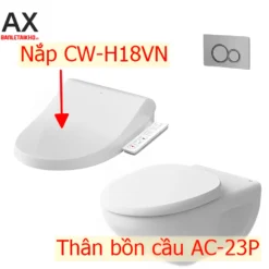 Bồn cầu treo tường INAX AC-23P+CW-H18VN nắp điện tử