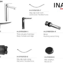 Cấu tạo Vòi chậu nóng lạnh INAX LFV-502SH