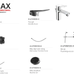 Vòi Lavabo INAX LFV-502S (LFV502S) Nóng Lạnh 8 cau tao voi chau rua mat nuoc nong lanh inax lfv 502s