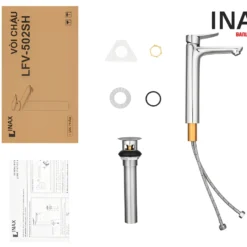 Nguyên hộp Vòi chậu rửa mặt INAX LFV-502SH - Nóng lạnh
