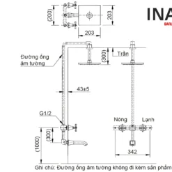 Sen Tắm Âm Tường Nóng Lạnh Inax BFV-81SEC