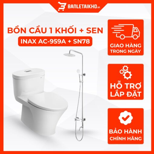 Combo Thiết Bị Vệ Sinh INAX Bồn Cầu AC-959VAN Và Sen Cây SN78 1 Combo Thiết Bị Vệ Sinh INAX Bồn Cầu AC-959VAN Và Sen Cây SN78