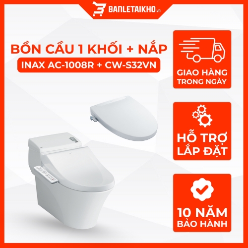 Bồn Cầu INAX AC-1008R+CW-S32VN 1 Khối Nắp Rửa Cơ 1 Bồn Cầu INAX AC-1008R+CW-S32VN 1 Khối Nắp Rửa Cơ
