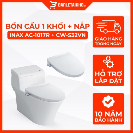 Bồn Cầu INAX AC-1017R+CW-S32VN 1 Khối Nắp Rửa Cơ 1 Bồn Cầu INAX AC-1017R+CW-S32VN 1 Khối Nắp Rửa Cơ