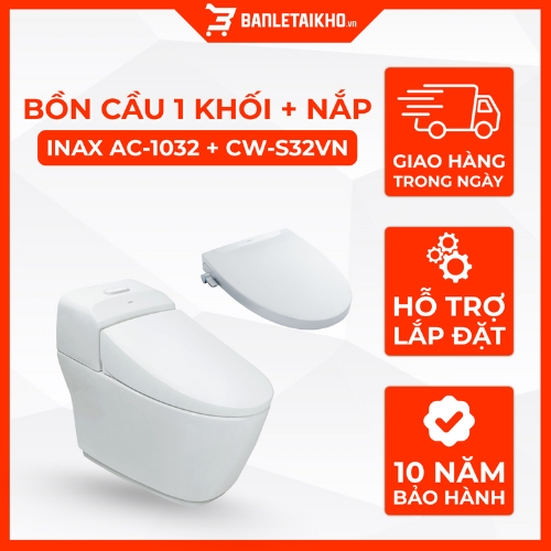 Bồn Cầu INAX AC-1032+CW-S32VN 1 Khối Nắp Rửa Cơ 1 Bồn Cầu INAX AC-1032+CW-S32VN 1 Khối Nắp Rửa Cơ