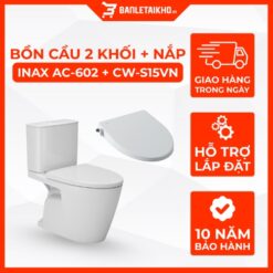 Bồn Cầu INAX AC-602+CW-S15VN 2 Khối Nắp Rửa Cơ