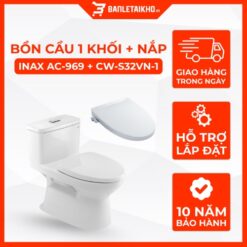 Bồn Cầu INAX AC-969+CW-S32VN-1 1 Khối Nắp Rửa Cơ