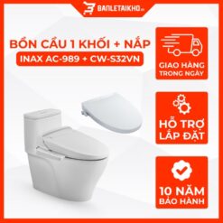 Bồn Cầu INAX AC-989+CW-S32VN 1 Khối Nắp Rửa Cơ