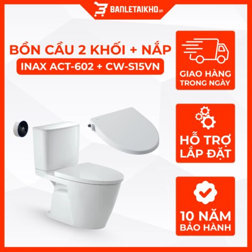 Bồn Cầu INAX ACT-602+CW-S15VN 2 Khối Xả Cảm Ứng