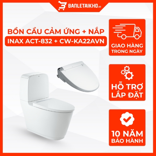 Bồn Cầu INAX ACT-832+CW-KA22AVN Nắp Điện Tử Xả Cảm Ứng 1 Bồn Cầu INAX ACT-832+CW-KA22AVN Nắp Điện Tử Xả Cảm Ứng