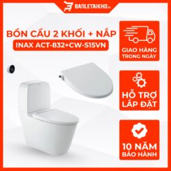 Bồn Cầu INAX ACT-832+CW-S15VN 2 Khối Xả Cảm Ứng Nắp Rửa Cơ