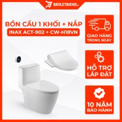 Bồn Cầu INAX ACT-902+CW-H18VN 1 Khối Xả Tự Động Nắp Điện Tử