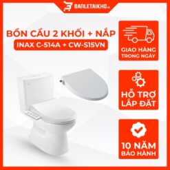 Bồn Cầu INAX C-514A+CW-S15VN 2 Khối Nắp Rửa Cơ