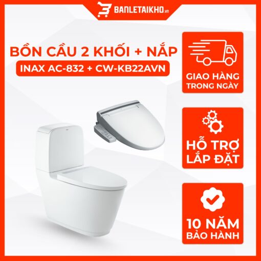 Bồn Cầu Nắp Điện Tử INAX AC-832+CW-KB22AVN