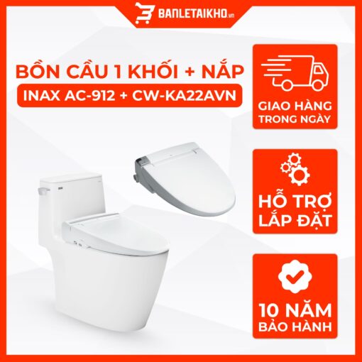 Bồn Cầu Thông Minh INAX AC-912+CW-KA22AVN Xả Gạt