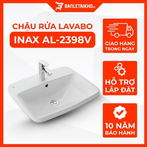 Chậu Rửa Lavabo INAX AL-2398V (AL2398V) Dương Vành Aqua Ceramic 1 Chậu Rửa Lavabo INAX AL-2398V (AL2398V) Dương Vành Aqua Ceramic