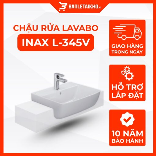 Chậu Rửa Lavabo INAX L-345V (L345V) Bán Âm Bàn