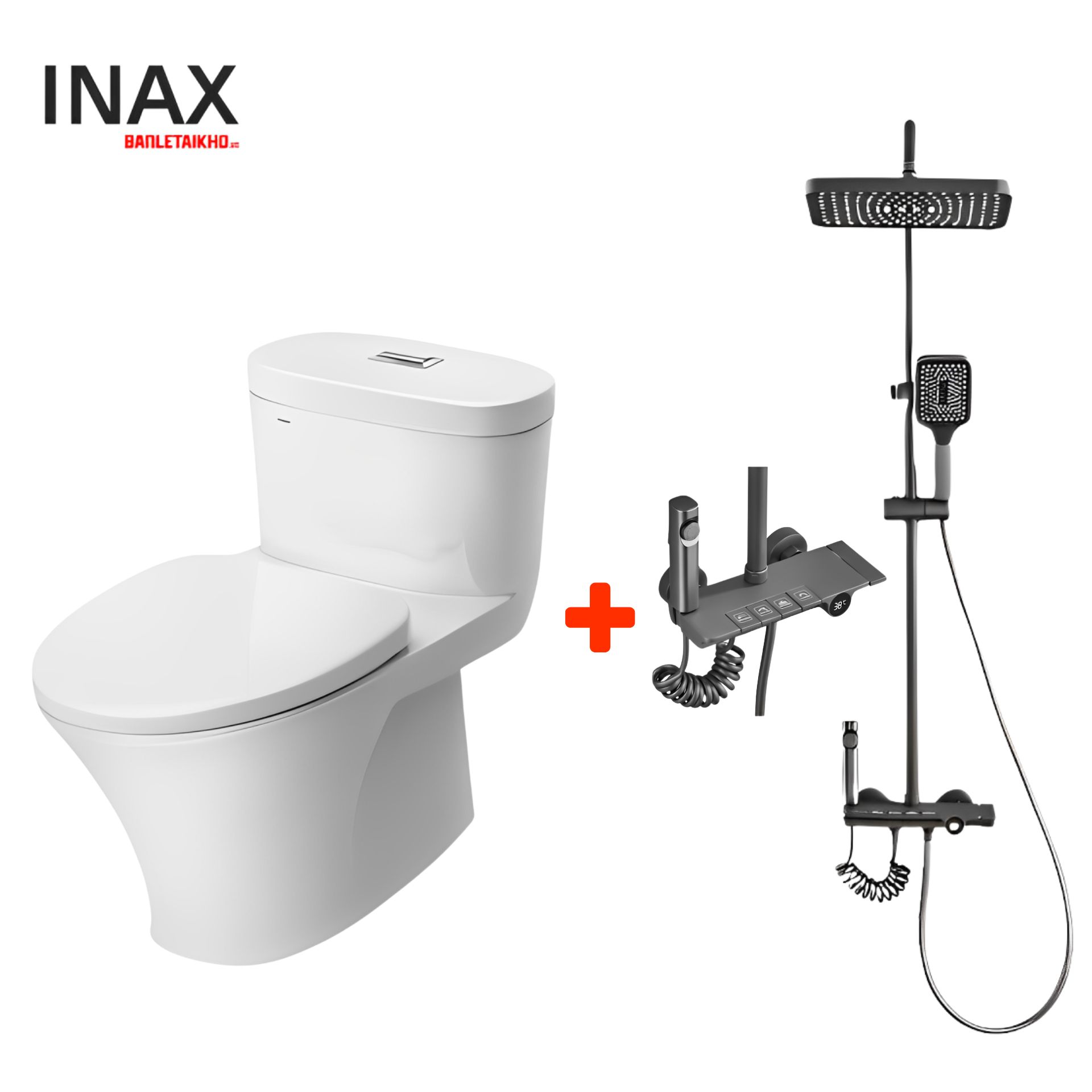 Combo Thiết Bị Vệ Sinh INAX Bồn Cầu AC-959VAN Và Sen Cây SN175 2 Combo Thiet Bi INAX Bon Cau AC 959VAN Va Sen Cay SN175