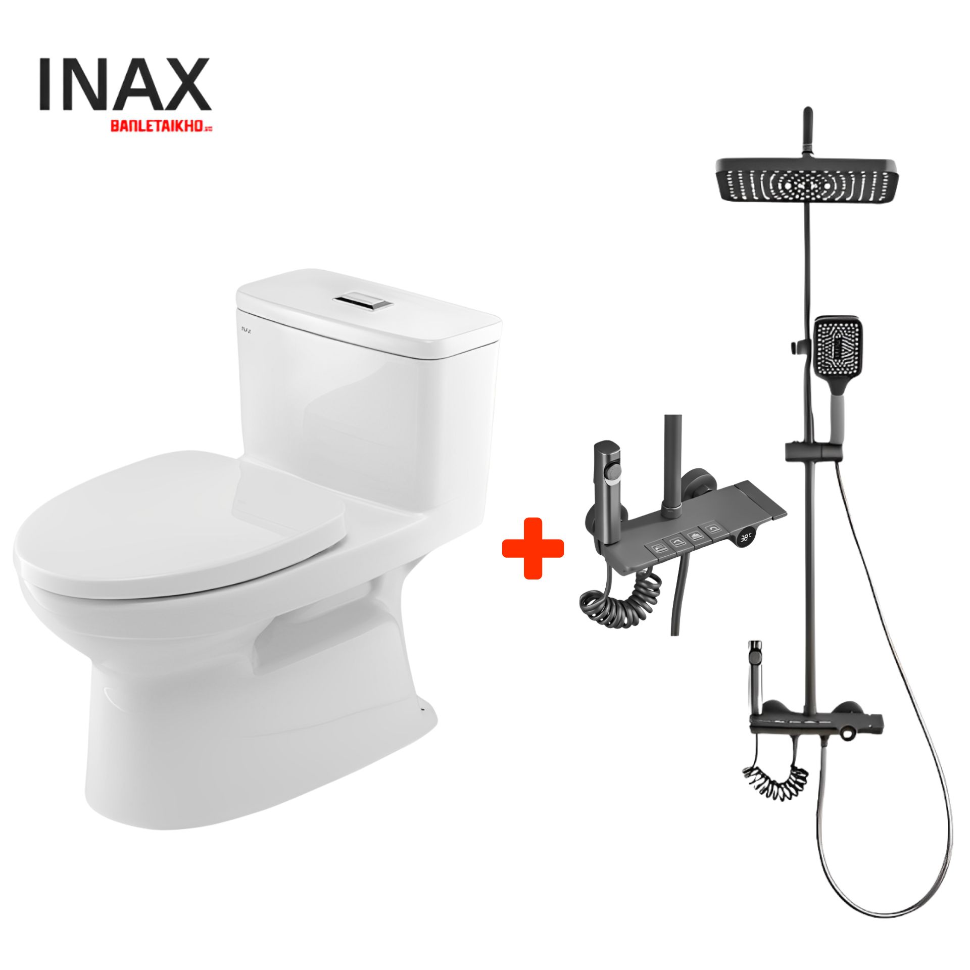 Combo Thiết Bị Vệ Sinh INAX Bồn Cầu AC-969VN Và Sen Cây SN175 2 Combo Thiet Bi INAX Bon Cau AC 969VN Va Sen Cay SN175