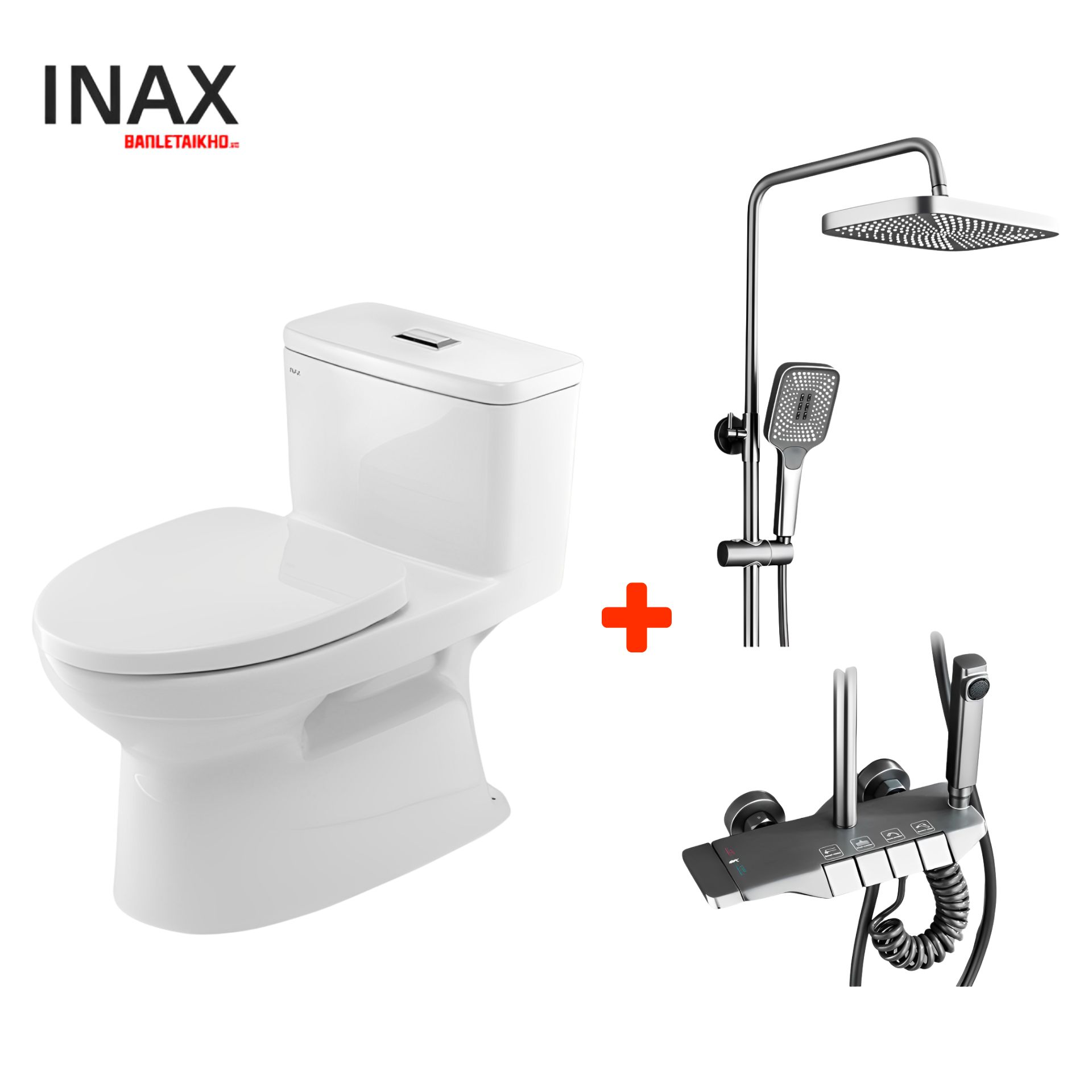 Combo Thiết Bị Vệ Sinh INAX Bồn Cầu AC-969VN Và Sen Cây SN64 2 Combo Thiet Bi INAX Bon Cau AC 969VN Va Sen Cay SN64