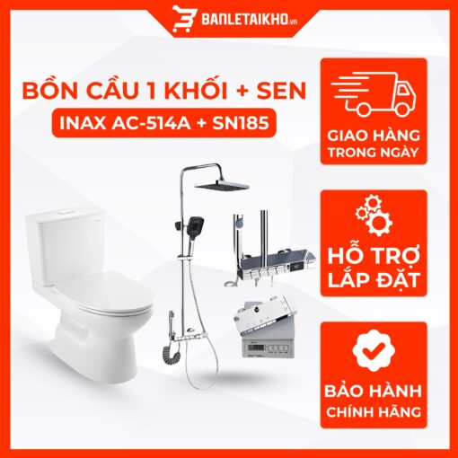 Combo Thiết Bị Vệ Sinh INAX Bồn Cầu AC-514VAN Và Sen Cây SN185