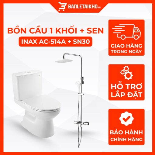 Combo Thiết Bị Vệ Sinh INAX Bồn Cầu AC-514VAN Và Sen Cây SN30 1 Combo Thiết Bị Vệ Sinh INAX Bồn Cầu AC-514VAN Và Sen Cây SN30