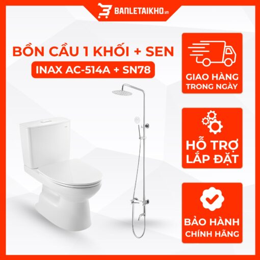 Combo Thiết Bị Vệ Sinh INAX Bồn Cầu AC-514VAN Và Sen Cây SN78 1 Combo Thiết Bị Vệ Sinh INAX Bồn Cầu AC-514VAN Và Sen Cây SN78
