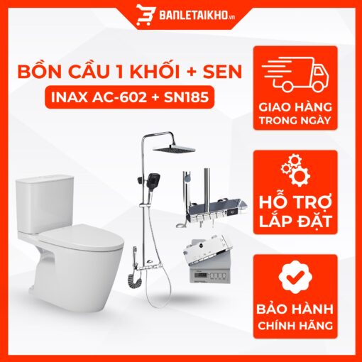 Combo Thiết Bị Vệ Sinh INAX Bồn Cầu AC-602VN Và Sen Cây SN185