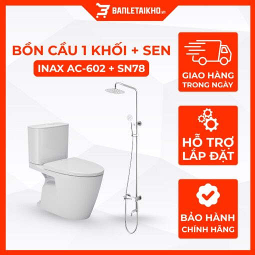 Combo Thiết Bị Vệ Sinh INAX Bồn Cầu AC-602VN Và Sen Cây SN78 1 Combo Thiết Bị Vệ Sinh INAX Bồn Cầu AC-602VN Và Sen Cây SN78