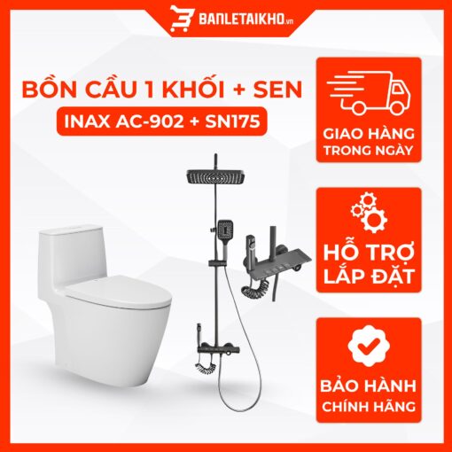 Combo Thiết Bị Vệ Sinh INAX Bồn Cầu AC-902VN Và Sen Cây SN175 1 Combo Thiết Bị Vệ Sinh INAX Bồn Cầu AC-902VN Và Sen Cây SN175