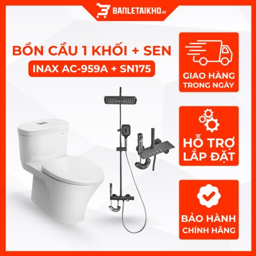 Combo Thiết Bị Vệ Sinh INAX Bồn Cầu AC-959VAN Và Sen Cây SN175 1 Combo Thiết Bị Vệ Sinh INAX Bồn Cầu AC-959VAN Và Sen Cây SN175