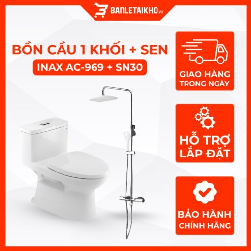 Combo Thiết Bị Vệ Sinh INAX Bồn Cầu AC-969VN Và Sen Cây SN30