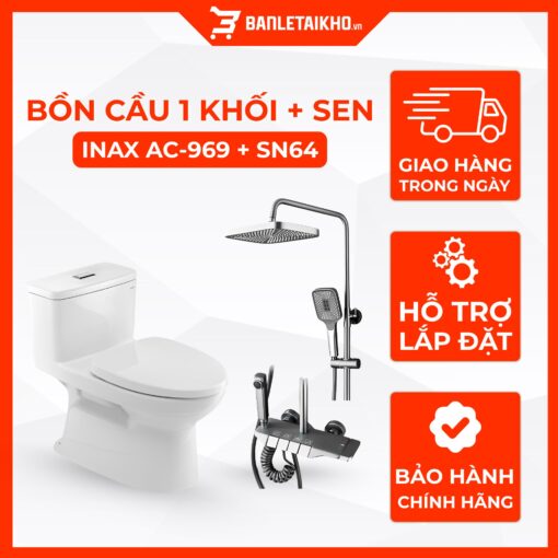 Combo Thiết Bị Vệ Sinh INAX Bồn Cầu AC-969VN Và Sen Cây SN64 1 Combo Thiết Bị Vệ Sinh INAX Bồn Cầu AC-969VN Và Sen Cây SN64