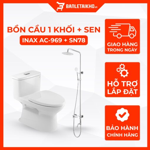 Combo Thiết Bị Vệ Sinh INAX Bồn Cầu AC-969VN Và Sen Cây SN78