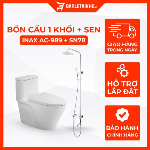 Combo Thiết Bị Vệ Sinh INAX Bồn Cầu AC-989VN Và Sen Cây SN78 1 Combo Thiết Bị Vệ Sinh INAX Bồn Cầu AC-989VN Và Sen Cây SN78