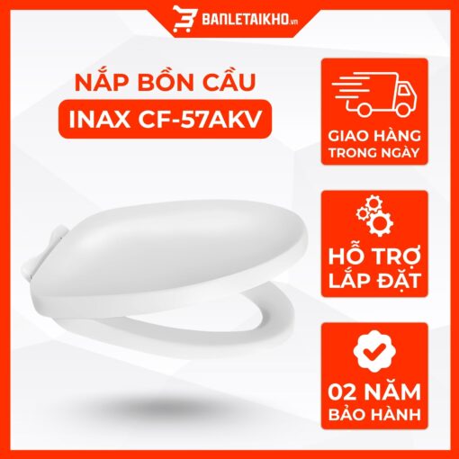 Nắp Bồn Cầu INAX CF-57AKV (CF57AKV) Lắp Đặt Cho C-306VA 1 Nắp Bồn Cầu INAX CF-57AKV (CF57AKV) Lắp Đặt Cho C-306VA