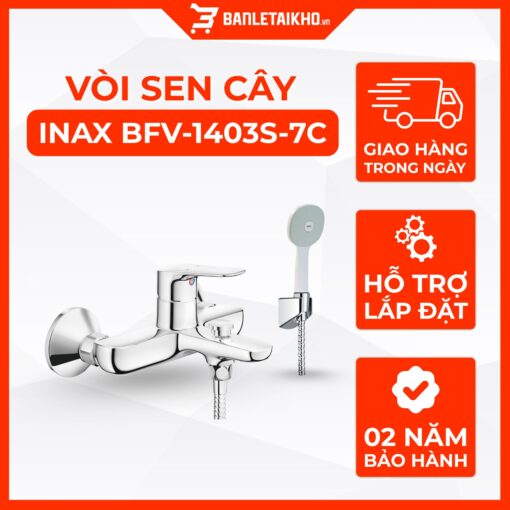 Vòi Sen Tắm INAX BFV-1403S-7C (BFV1403S7C) Nóng Lạnh Tay Sen Tăng Áp 1 Vòi Sen Tắm INAX BFV-1403S-7C (BFV1403S7C) Nóng Lạnh Tay Sen Tăng Áp