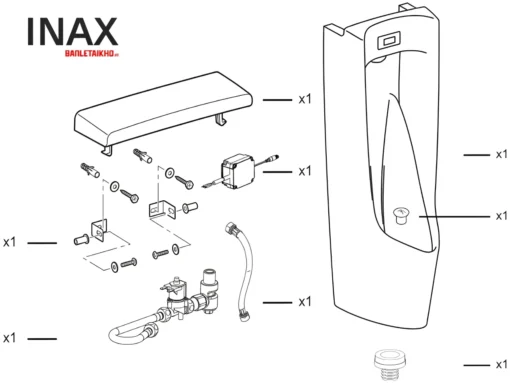 Bản vẽ Bồn tiểu nam đặt sàn INAX AFU-600VAC