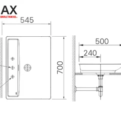 Bản vẽ Chậu rửa lavabo đặt bàn INAX AL-S630V