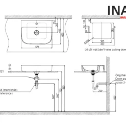 Linh kiện lavabo INAX AL-632V (AL632V) đặt bàn