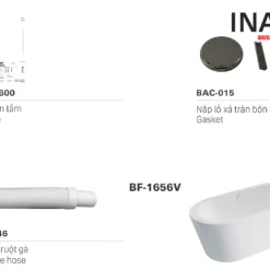 Bồn Tắm INAX BF-1656V (BF1656V) Đặt Sàn Dài 1.6M 7 Cấu tạo Bồn tắm lập thể INAX BF-1656V (BF1656V)