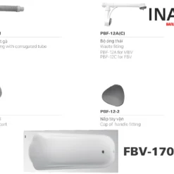 Bồn Tắm INAX FBV-1700R (FBV1700R) Xây 1.7M Dòng Ocean 9 cau tao bon tam ocean 1m7 inax fbv 1700r