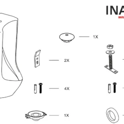 Bồn Tiểu Nam INAX U-431VAC (U431VAC) Treo Tường Cấp Âm 8 Cấu tạo Bồn tiểu nam INAX U-431VAC treo tường xả âm