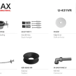 Cấu tạo Bồn tiểu nam treo tường INAX U-431VR (U431VR )