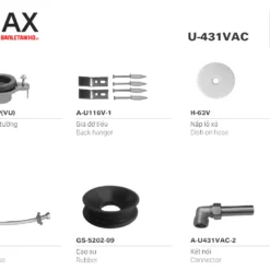 Bồn Tiểu Nam INAX U-431VAC (U431VAC) Treo Tường Cấp Âm 7 Cấu tạo bồn tiểu nam treo tường INAX U-431VAC