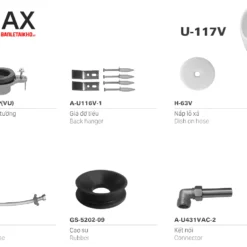 Bồn Tiểu Nam INAX U-117V (U117V) Treo Tường 8 Cấu tạo Bồn tiểu nam U-117V/BW1