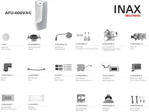 Cấu tạo BỒN TIỂU TỰ ĐỘNG INAX AFU-600VAC